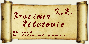 Krstimir Miletović vizit kartica